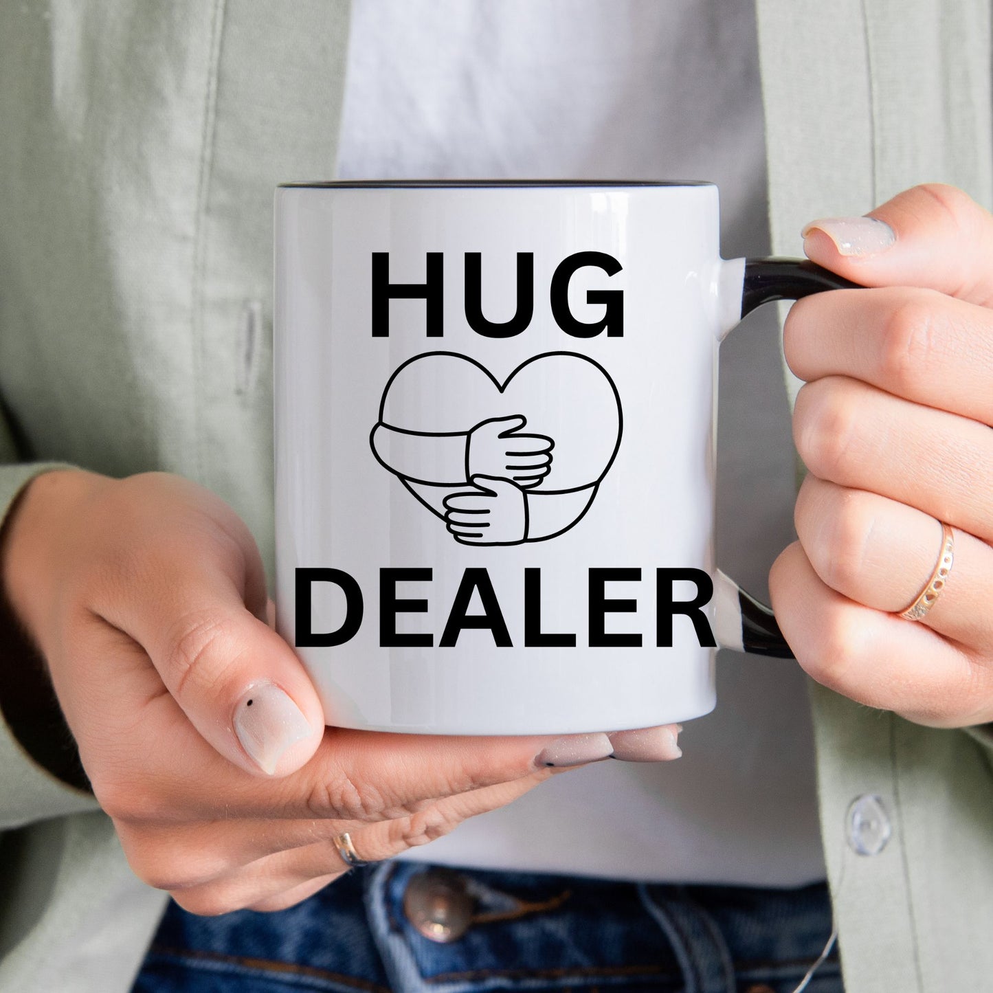 HUG DEALER COFFEE MUG, FUNNY CUSTOM COFFEE MUG