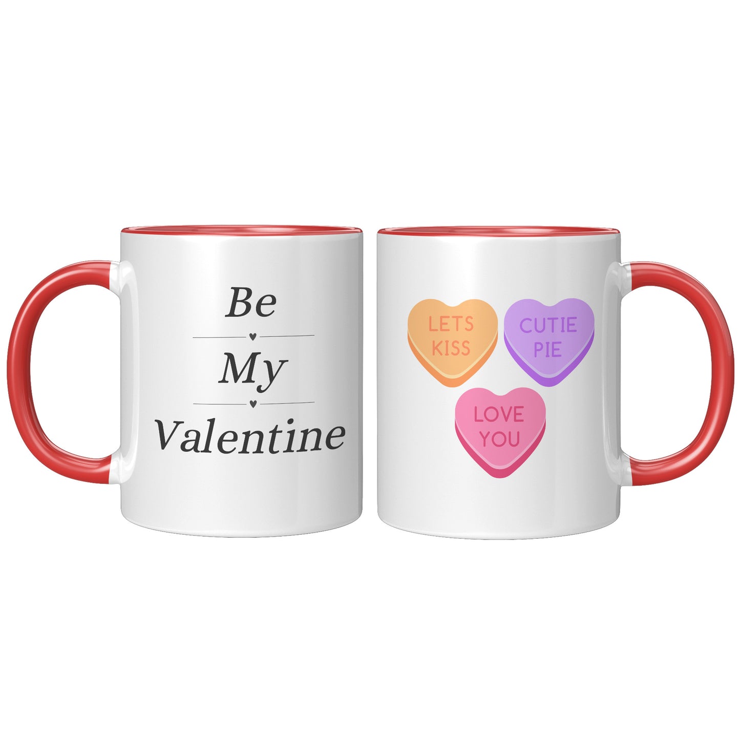 Valentine's Day Mug, Be My Valentine Candy Hearts Mug, Be My Valentine Mug, Heart Mug