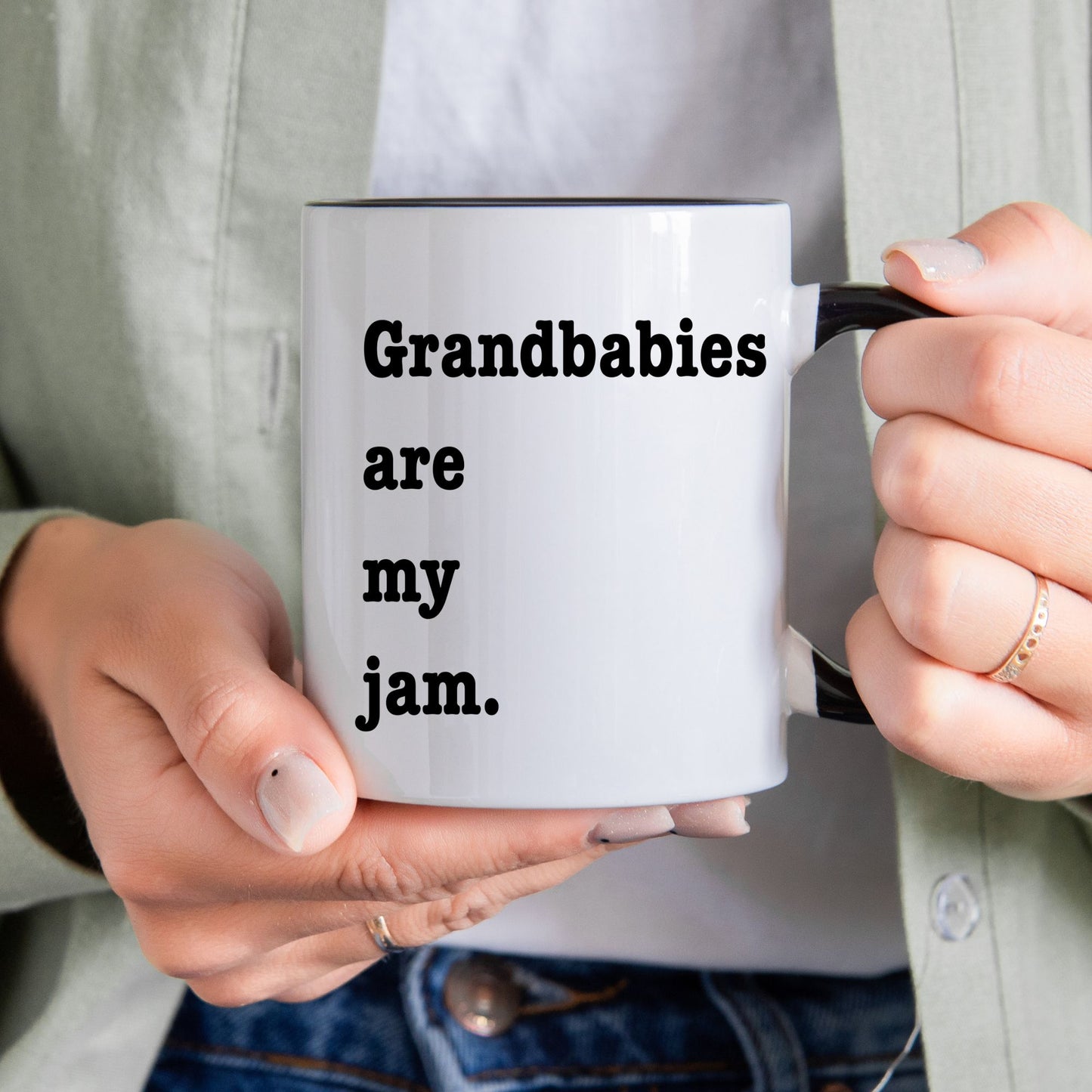 Grandbabies Are My Jam Coffee Mug, Grandma Coffee Mug