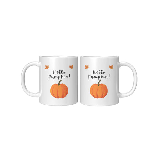 Hello Pumpkin Mug, Fall Mug, Autumn Coffee Mug