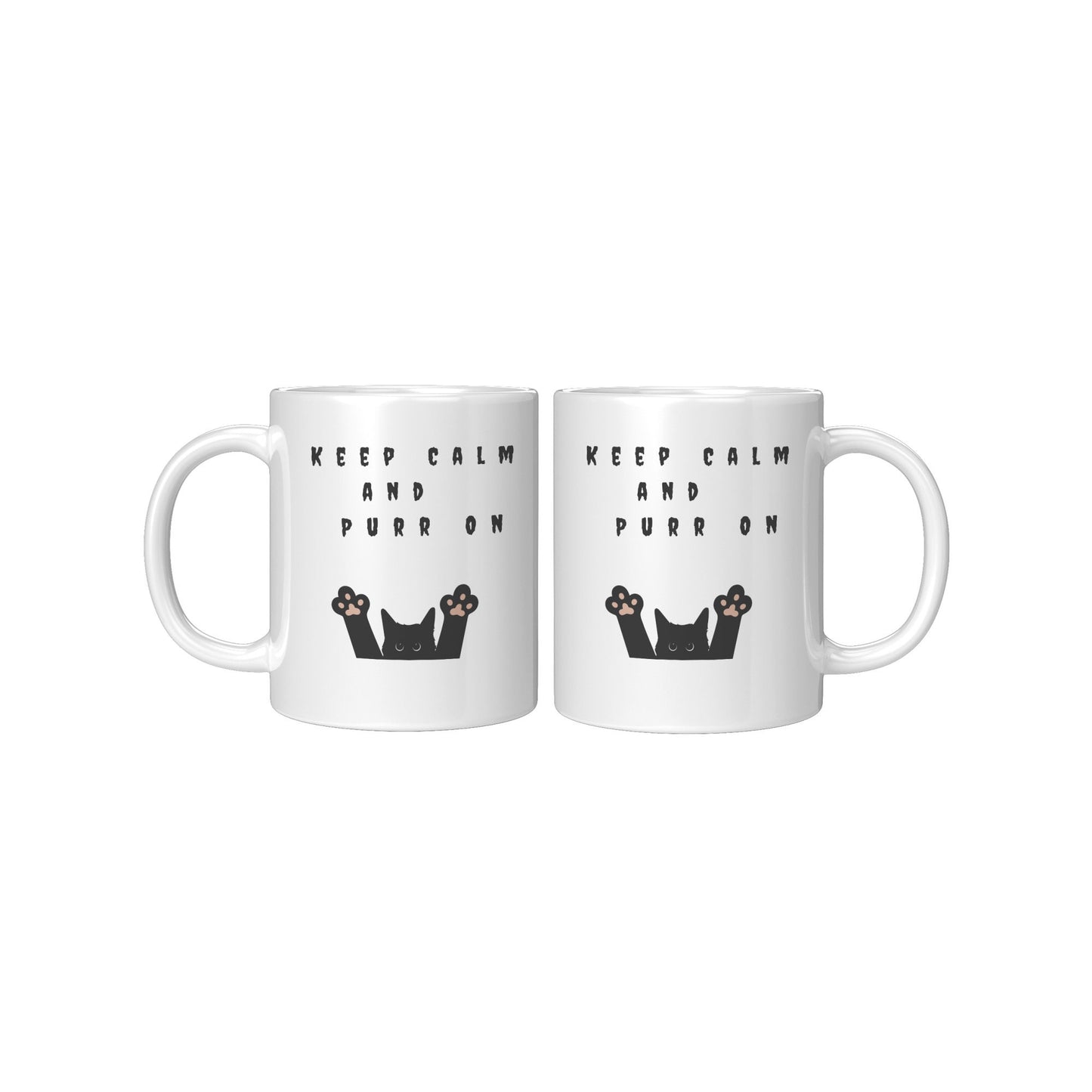 Keep Calm and Purr on Cat Mug, Cat Coffee Mug, Halloween Cat Mug, Black Cat Mug