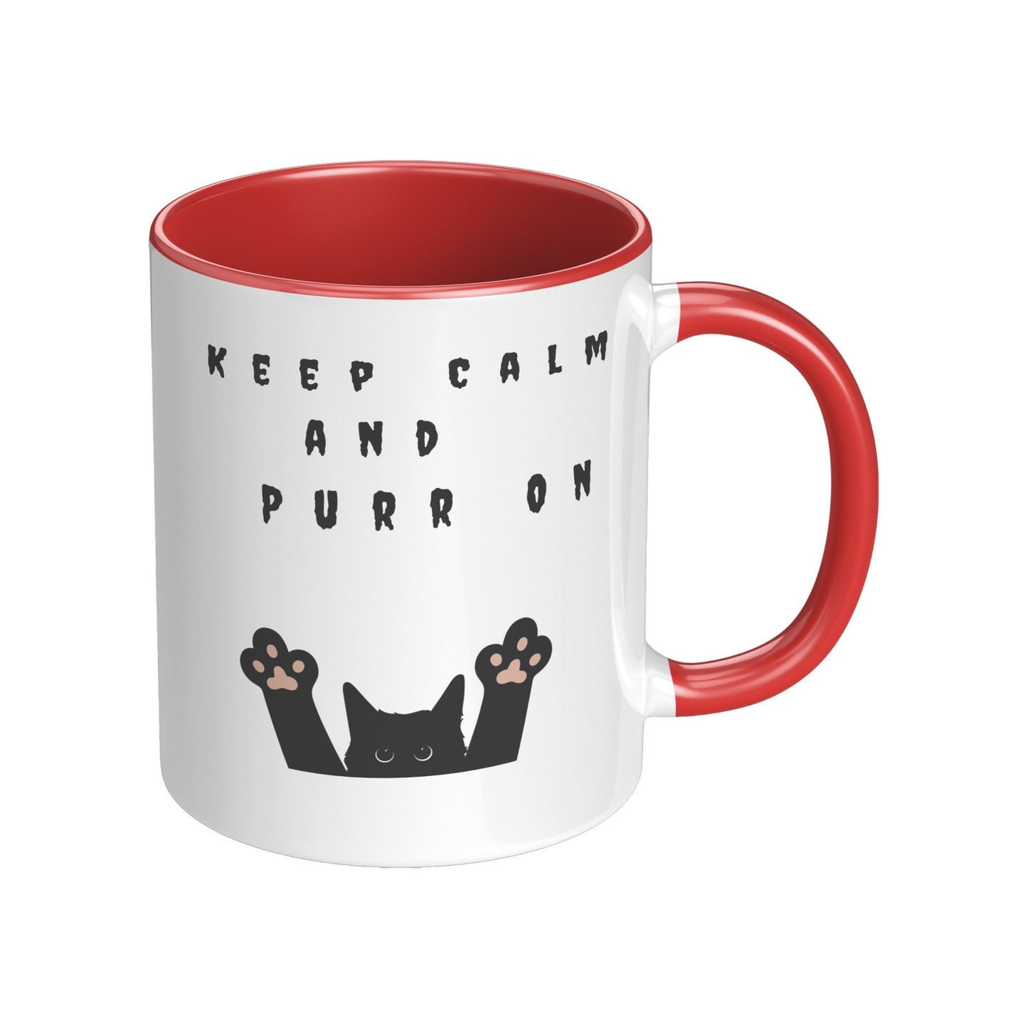 Keep Calm and Purr on Cat Mug, Cat Coffee Mug, Halloween Cat Mug, Black Cat Mug