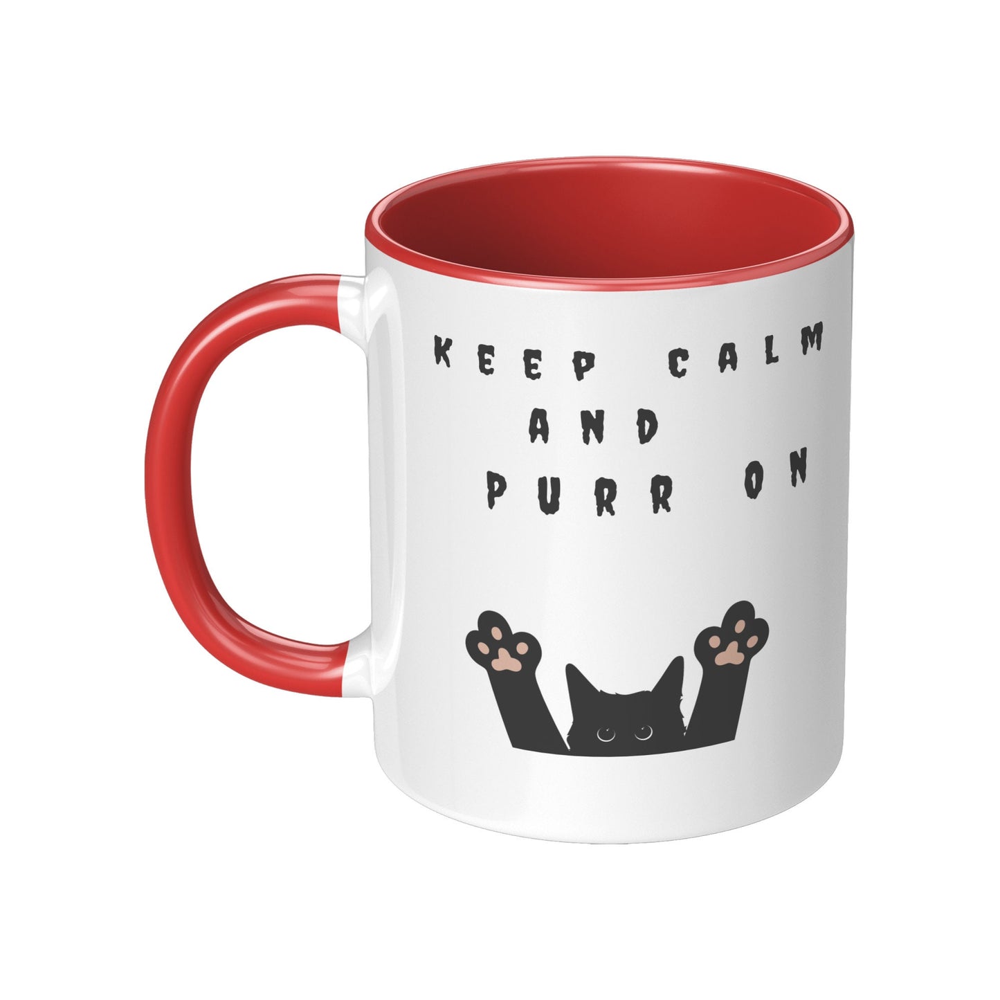 Keep Calm and Purr on Cat Mug, Cat Coffee Mug, Halloween Cat Mug, Black Cat Mug