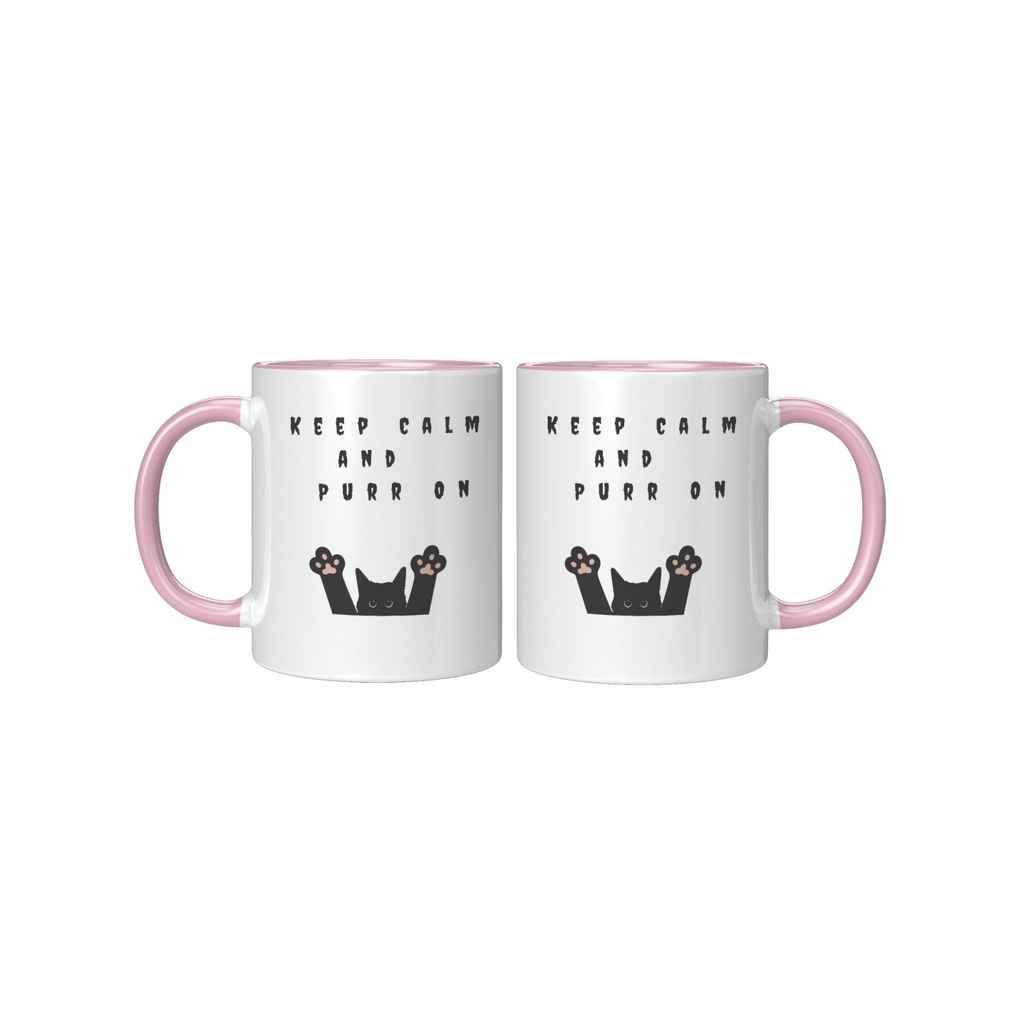 Keep Calm and Purr on Cat Mug, Cat Coffee Mug, Halloween Cat Mug, Black Cat Mug