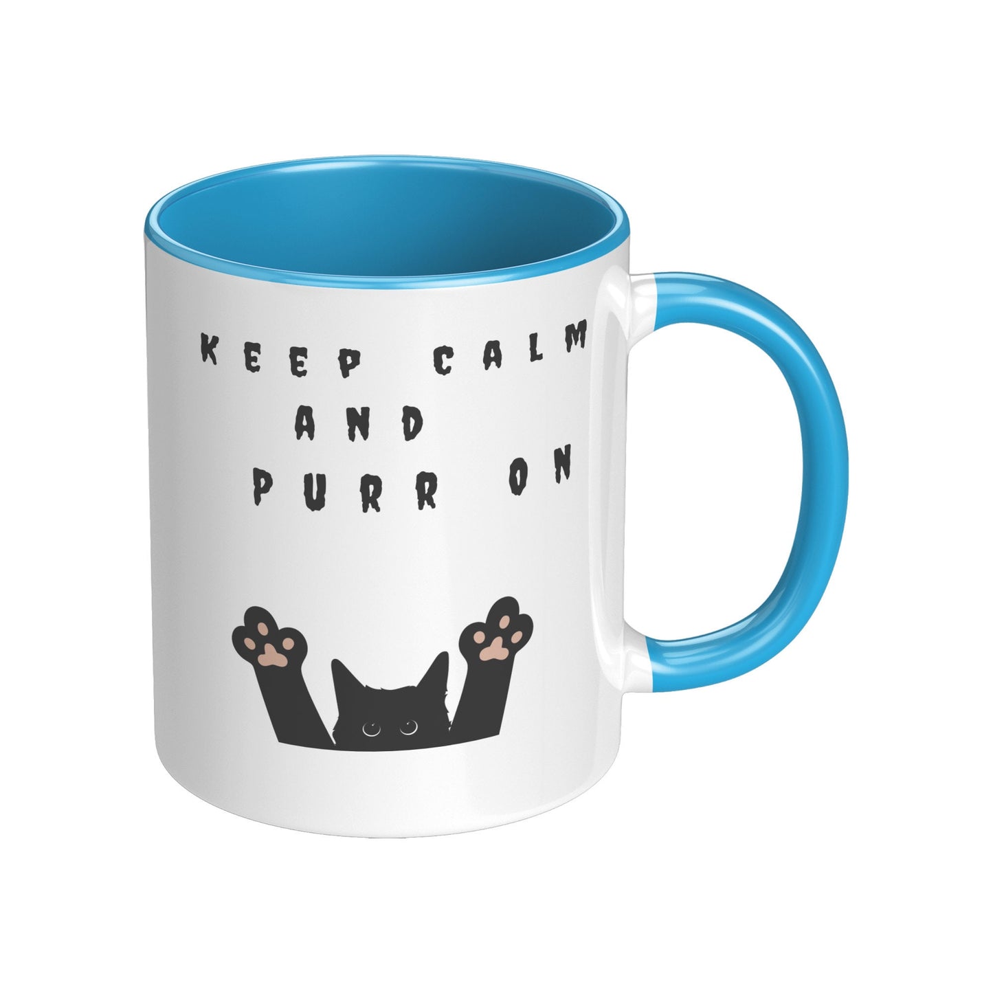 Keep Calm and Purr on Cat Mug, Cat Coffee Mug, Halloween Cat Mug, Black Cat Mug