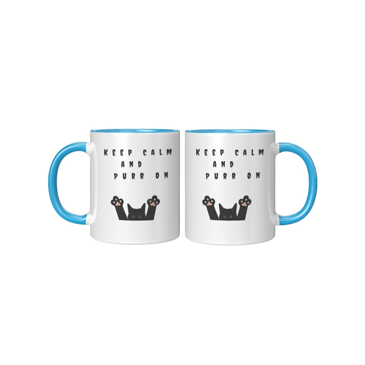 Keep Calm and Purr on Cat Mug, Cat Coffee Mug, Halloween Cat Mug, Black Cat Mug