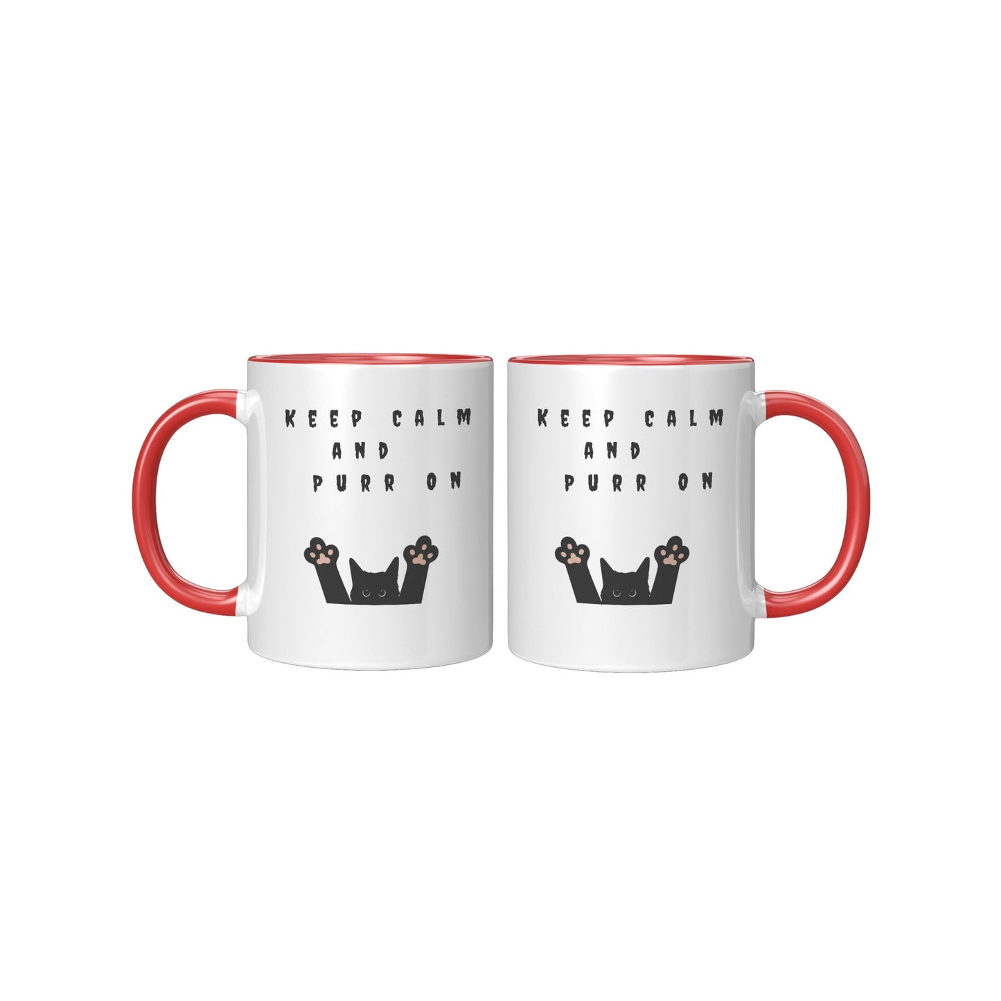 Keep Calm and Purr on Cat Mug, Cat Coffee Mug, Halloween Cat Mug, Black Cat Mug
