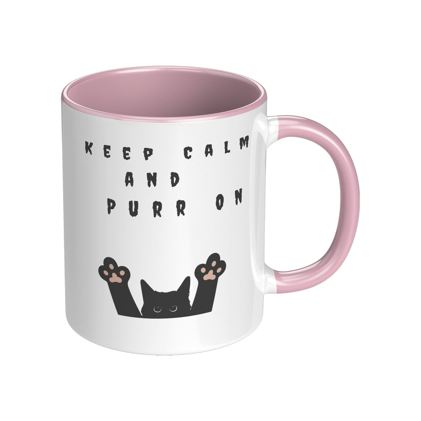 Keep Calm and Purr on Cat Mug, Cat Coffee Mug, Halloween Cat Mug, Black Cat Mug