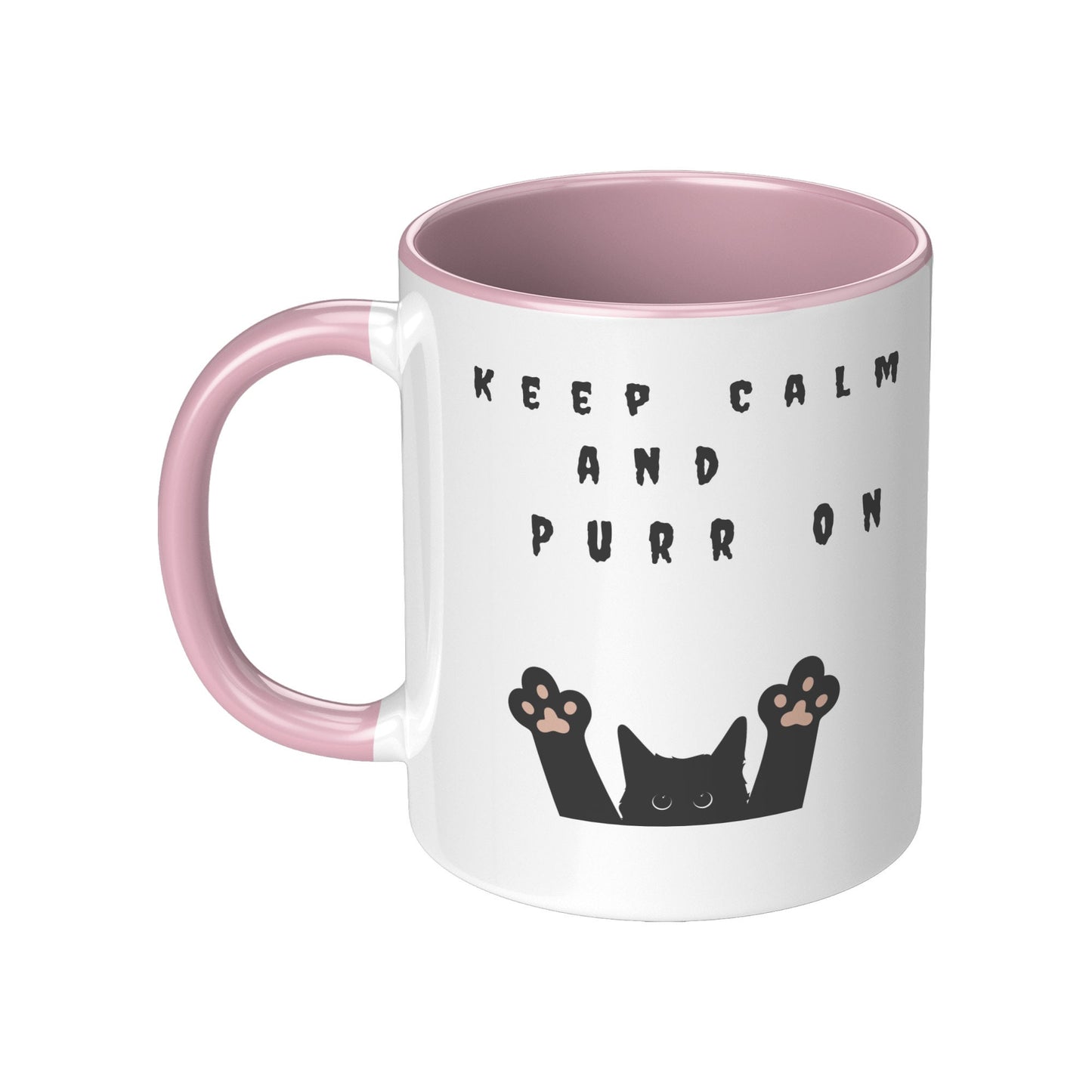 Keep Calm and Purr on Cat Mug, Cat Coffee Mug, Halloween Cat Mug, Black Cat Mug