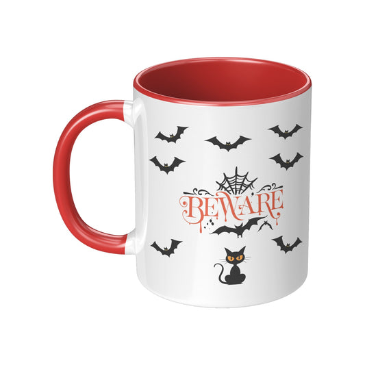 Beware Cat Mug, Halloween Beware Cat Mug, Fall Halloween Cat Mug