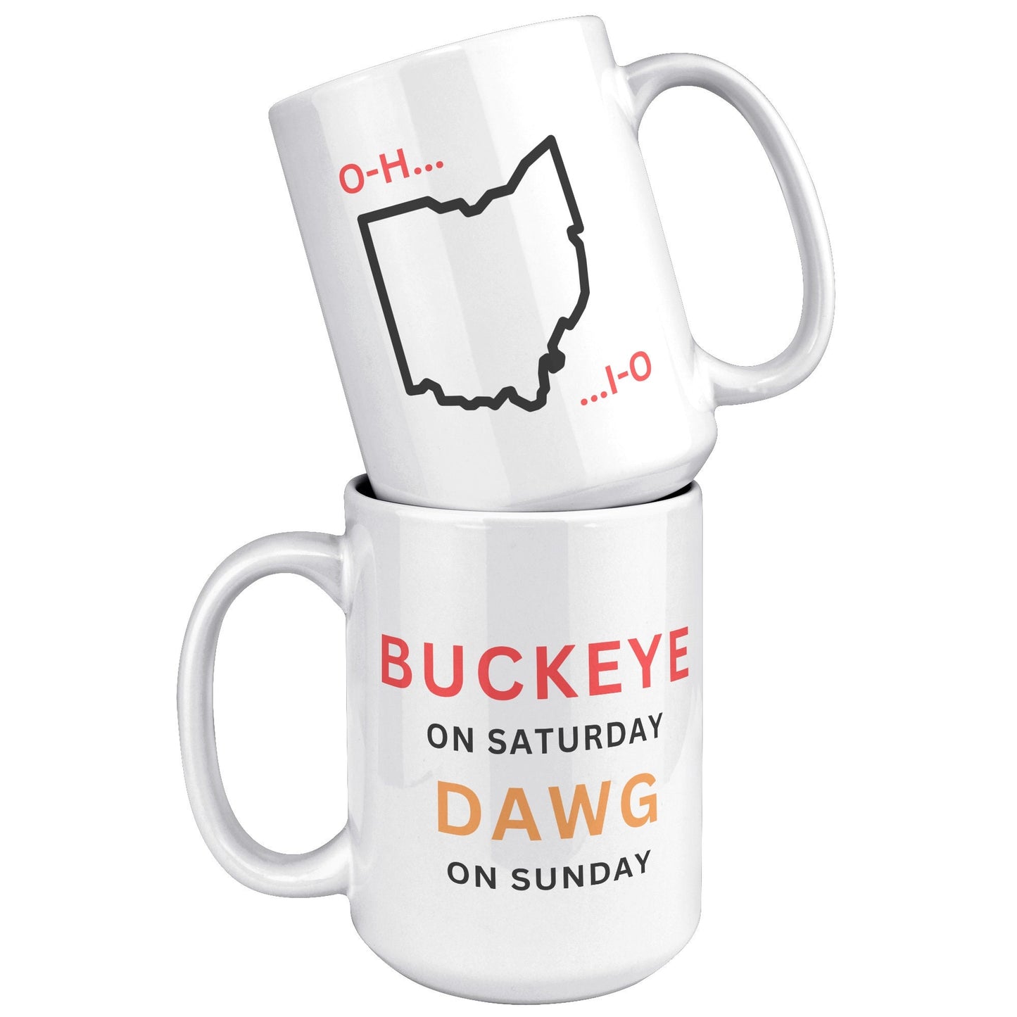 Buckeye On Saturday Dawg On Sunday Mug, Football Mug, Mug, Sports Mug,