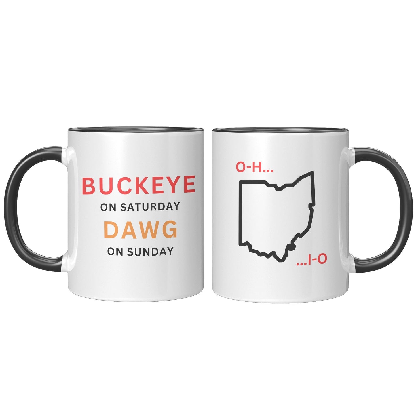 Buckeye On Saturday Dawg On Sunday Mug, Football Mug, Mug, Sports Mug,