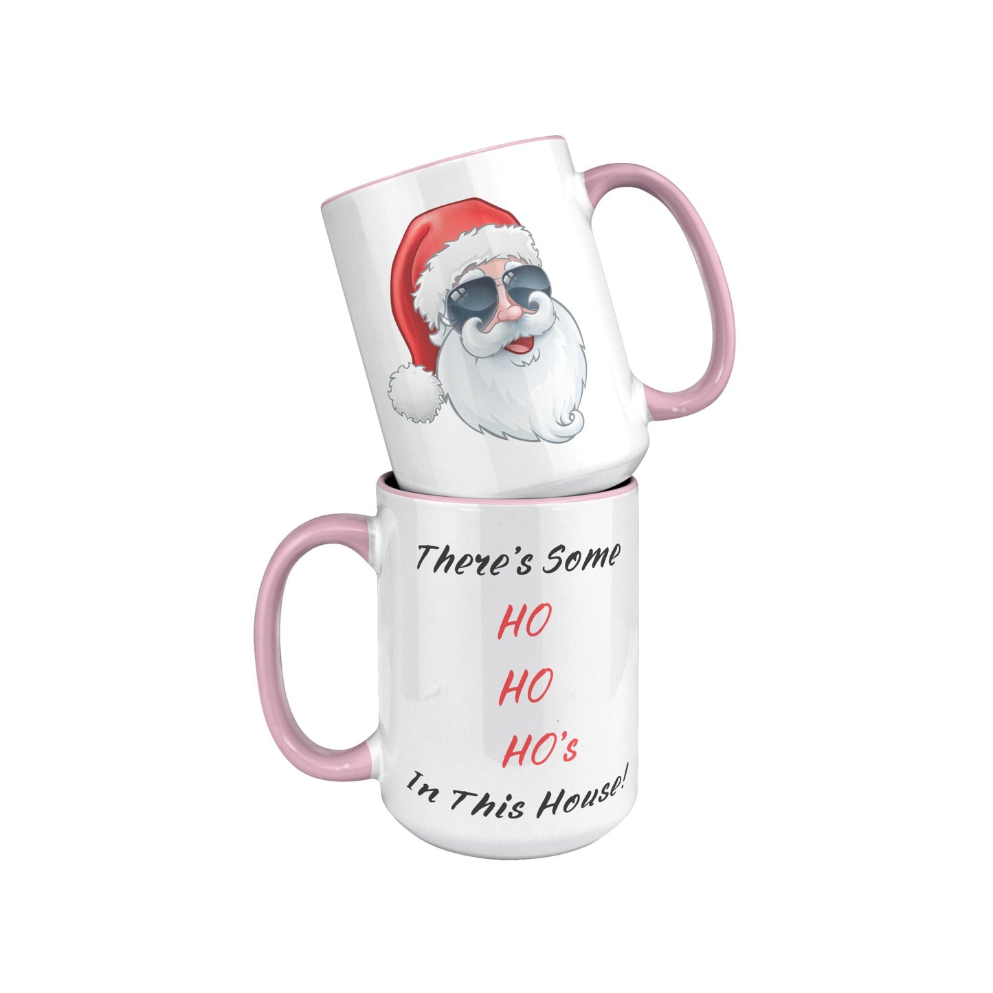 Funny Christmas Mug with Santa, Christmas Mug Funny with Santa, There's Some Ho Ho Ho's In This House, Funny Christmas Gift Mug