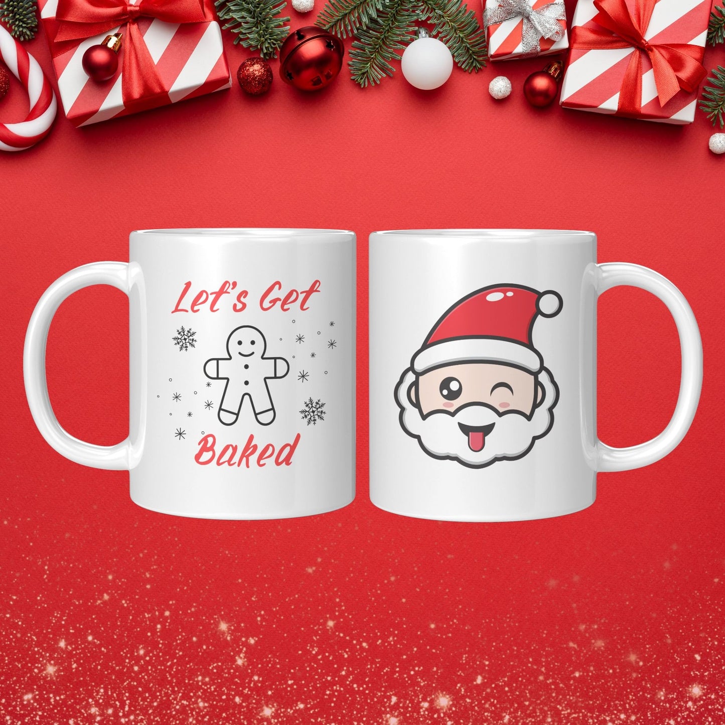 Funny Christmas Mug Let's Get Baked, Let's Get Baked Funny Christmas Mug, Christmas Mug Funny.