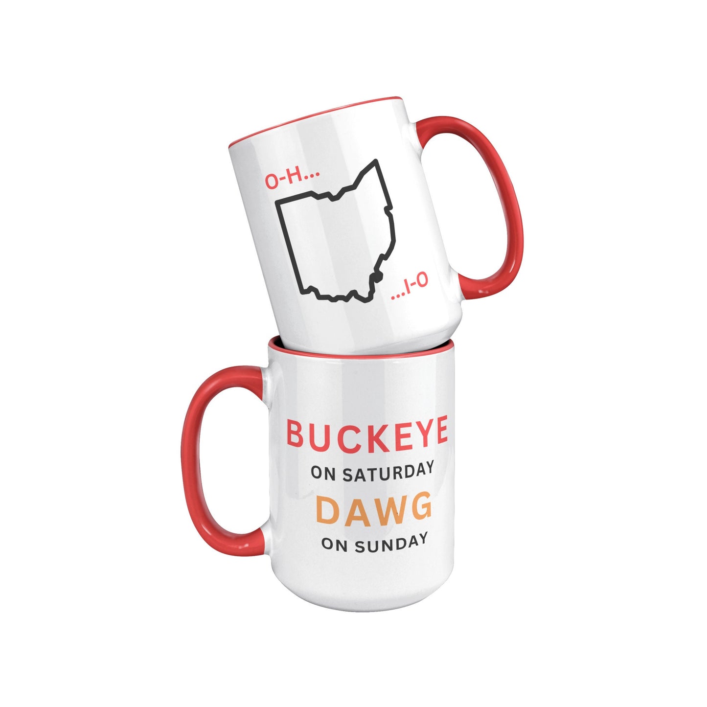 Buckeye On Saturday Dawg On Sunday Mug, Football Mug, Mug, Sports Mug,