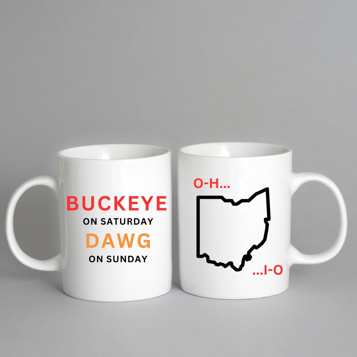 Buckeye On Saturday Dawg On Sunday Mug, Football Mug, Mug, Sports Mug,